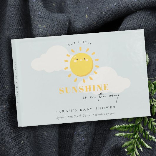 Niedlich unsere kleine Sonnenschein Blue Boy Baby Gästebuch