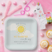 Niedlich unsere kleine Sonnenschein Blue Boy Baby Pappteller (Party)