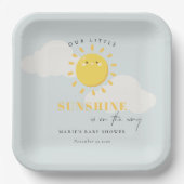 Niedlich unsere kleine Sonnenschein Blue Boy Baby Pappteller (Vorderseite)