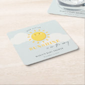 Niedlich unsere kleine Sonnenschein Blue Boy Baby Rechteckiger Pappuntersetzer (angewinkelt)