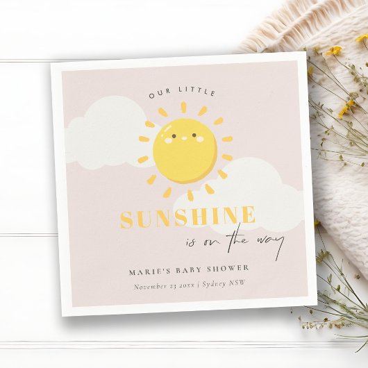 Niedlich unsere kleine Sonnenscheinblütendusche Serviette