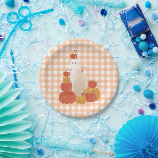 Niedlich Unsichtbares Halloween Pumpkin Ghost Ging Pappteller (Party)