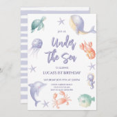 Niedlich unter dem Meer Boy Birthday Party Einladung (Vorne/Hinten)