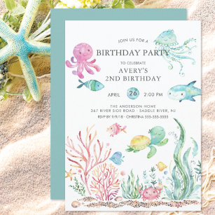 Niedlich unter dem Meer Einladung zum Geburtstag