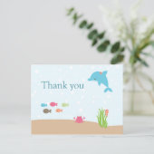 Niedlich unter dem Meer Mädels danke Karte (Stehend Vorderseite)