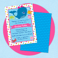 Niedlich unter dem Meer Whale Pink Girl Babydusche