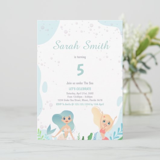 Niedlich unter dem Party für Mädchen Einladung (Stehend Vorderseite)