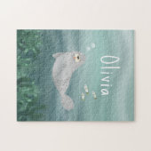 Niedlich unter dem Siegel des blauen Ozeans Kinder Puzzle (Horizontal)