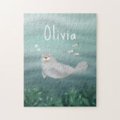 Niedlich unter dem Siegel des blauen Ozeans Kinder Puzzle (Vertikal)