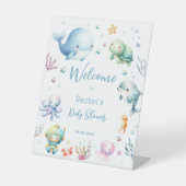 Niedlich unter der Blue-Baby-Dusche Sockelschild (Vorderseite)