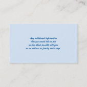 Niedlich unter der der Seenennenden Geschäftskarte Telefonnummerkarte (Rückseite)