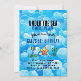 Niedlich unter der Geburtstagsfeier des Meeresjung Einladung