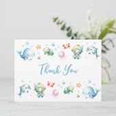 Niedlich unter der Kinderdusche Dankeskarte (Stehend Vorderseite)