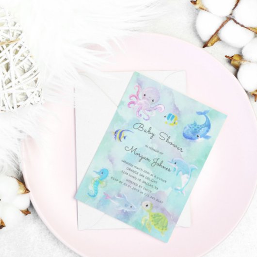 Niedlich unter der Kinderdusche per Post Einladung