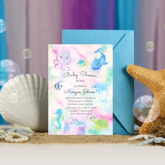 Niedlich unter der Kinderdusche per Post Einladung