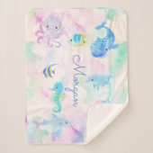 Niedlich unter der Meeresfarbenmonogramm Sherpadecke (Vorderseite)