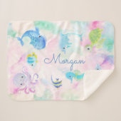 Niedlich unter der Meeresfarbenmonogramm Sherpadecke (Vorderseite (Horizontal))