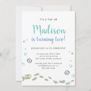 Niedlich unter der Meeresfischerei Kinder zum Gebu Einladung