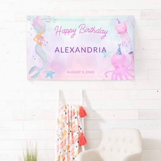 Niedlich unter der Meeresmeerküste Happy Birthday Banner (Insitu)