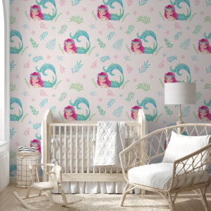 Niedlich unter der Meerjungfrau Blush Pink Kinderz Tapete