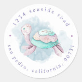 Niedlich unter der Rücksendeadresse des Meereswass Runder Aufkleber (Vorderseite)