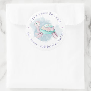 Niedlich unter der Rücksendeadresse des Meereswass Runder Aufkleber