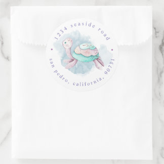 Niedlich unter der Rücksendeadresse des Meereswass Runder Aufkleber