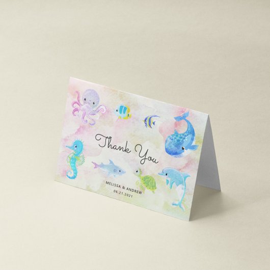 Niedlich unter der Sea Baby Dusche Danke Karte