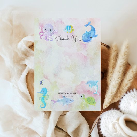 Niedlich unter der Sea Baby Dusche Danke Karte