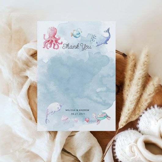 Niedlich unter der Sea Baby Dusche Danke Karte