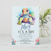 Niedlich unter der Sea Baby Dusche Einladung (Stehend Vorderseite)