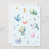 Niedlich unter der Sea Baby Dusche Einladung (Rückseite)
