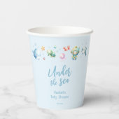 Niedlich unter der Sea Baby Dusche Pappbecher (Rückseite)