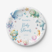 Niedlich unter der Sea Baby Dusche Pappteller (Vorderseite)