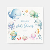 Niedlich unter der Sea Baby Dusche Serviette (Vorderseite)