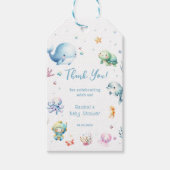 Niedlich unter der Sea Baby Dusche Vielen Dank Geschenkanhänger (Vorderseite)
