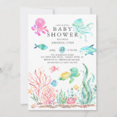Niedlich unter der Sea Baby Shower Einladung (Vorderseite)