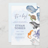 Niedlich unter der Sea Baby Shower Einladung (Vorne/Hinten)