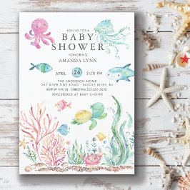 Niedlich unter der Sea Baby Shower Einladung