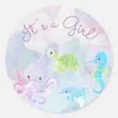 Niedlich unter der Wasserfarbe ist es ein Girl-Sti Runder Aufkleber (Vorderseite)