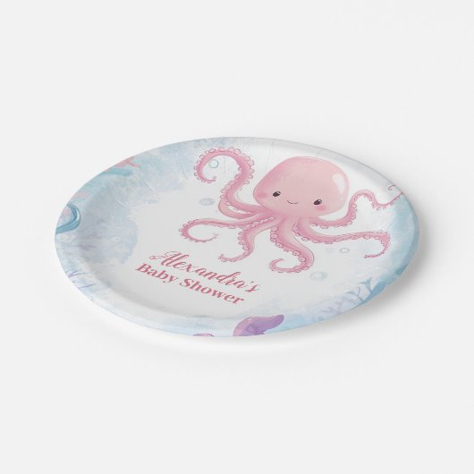 Niedlich unter Meer Pappteller (Schrägansicht)