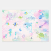 Niedlich unter Meeresgewässerfarbe Geschenkpapier Set (Vorderseite 3)