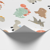 Niedlich Unterschiedliche Arten von Dinosauriern f Geschenkpapier (Ecke)