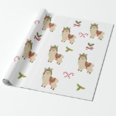 Niedlich Urlaub Weihnachten Llama Alpaca Geschenkpapier (Ungerollt)