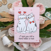 Niedlich Valentine Cat Couple Postkarte