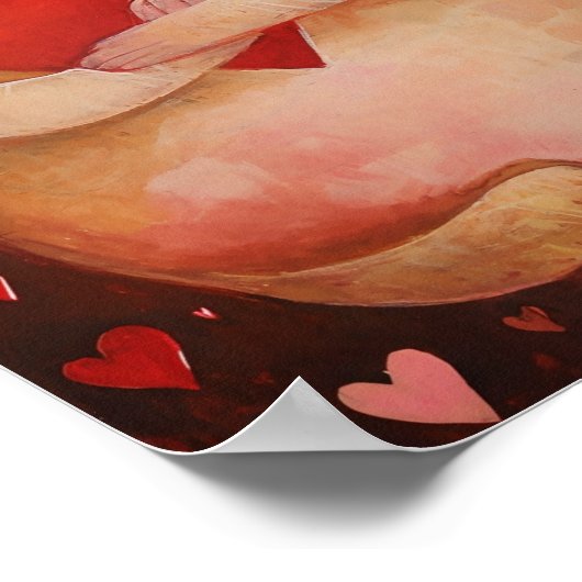 Niedlich Valentine Cat Poster (Ecke)