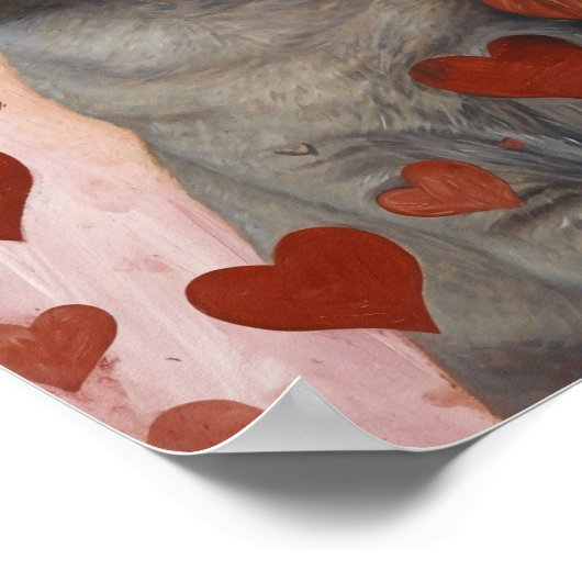 Niedlich Valentine Cat Poster (Ecke)