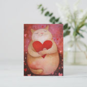 Niedlich Valentine Cat Postkarte (Stehend Vorderseite)