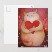 Niedlich Valentine Cat Postkarte (Vorne/Hinten)