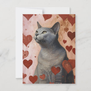 Niedlich Valentine Cat Postkarte